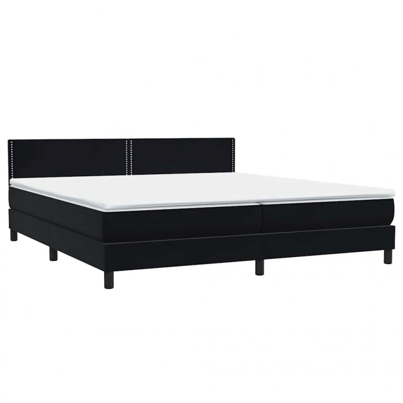 Łóżko typu Box Spring z materacem Czarny 200x220 cm Aksamit