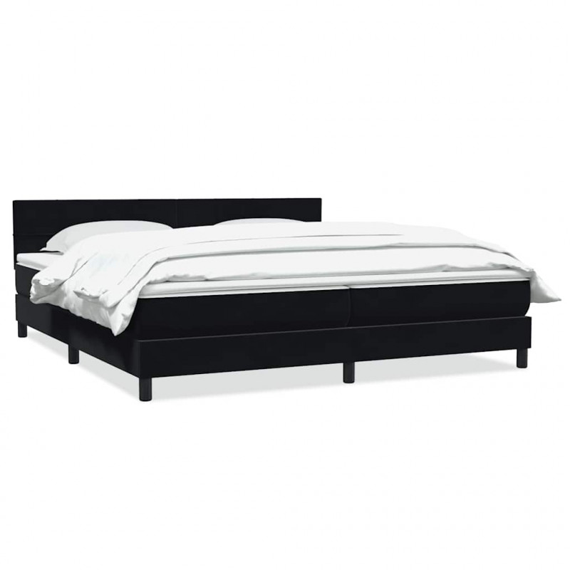 Łóżko typu Box Spring z materacem Czarny 200x220 cm Aksamit