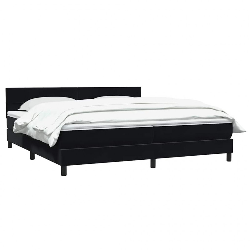 Łóżko typu Box Spring z materacem Czarny 200x220 cm Aksamit