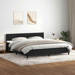 Łóżko typu Box Spring z materacem Czarny 200x220 cm Aksamit