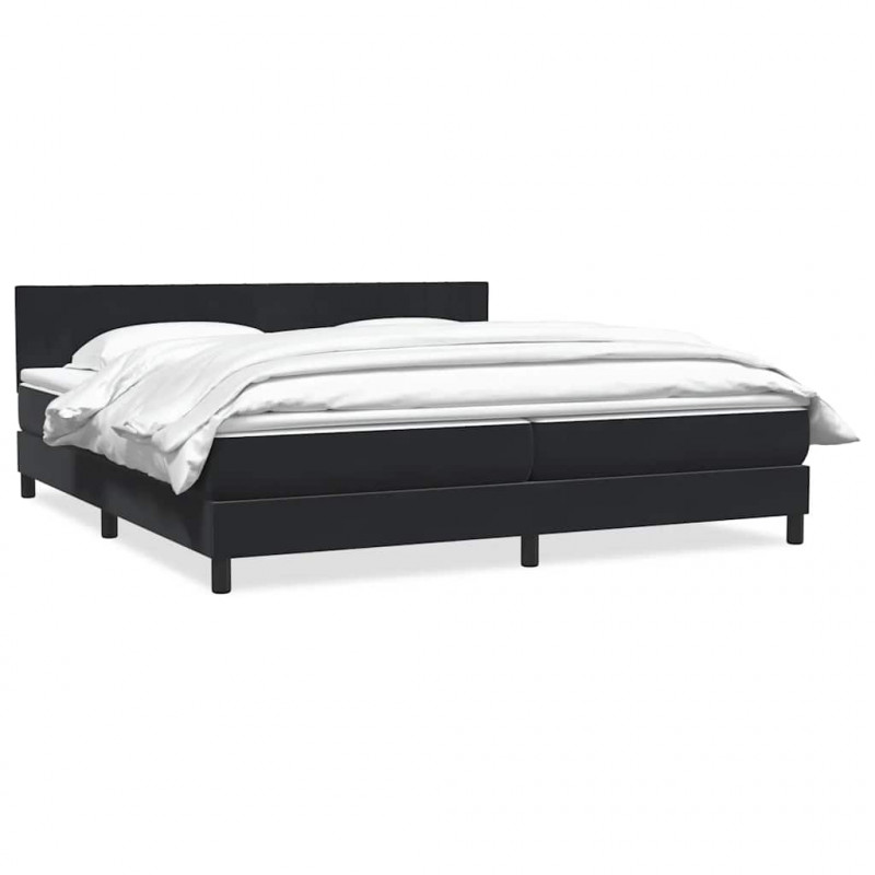 Łóżko typu Box Spring z materacem Czarny 200x220 cm Aksamit