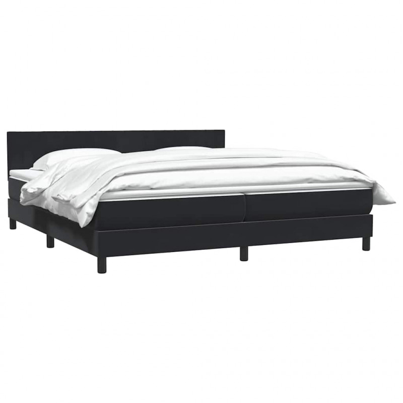 Łóżko typu Box Spring z materacem Czarny 200x220 cm Aksamit