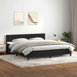 Łóżko typu Box Spring z materacem Czarny 200x220 cm Aksamit