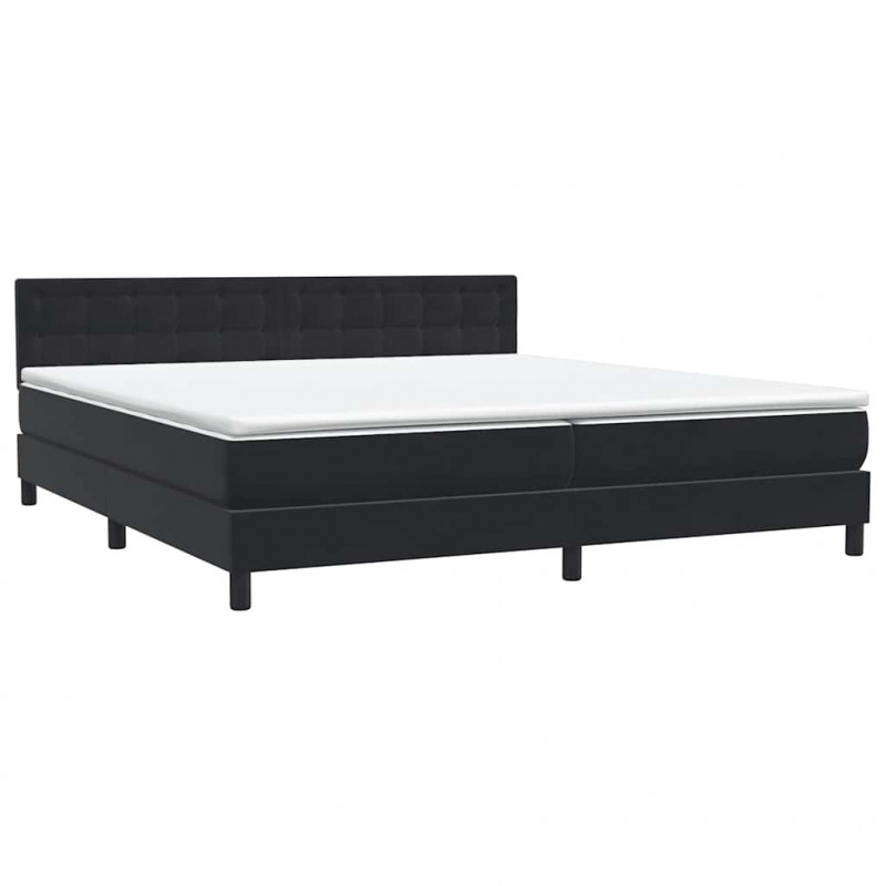 Łóżko typu Box Spring z materacem Czarny 200x220 cm Aksamit