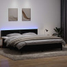 Łóżko kontynentalne z materacem i LED Czarny 200x220 cm Aksamit