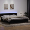 Łóżko kontynentalne z materacem i LED Czarny 200x220 cm Aksamit
