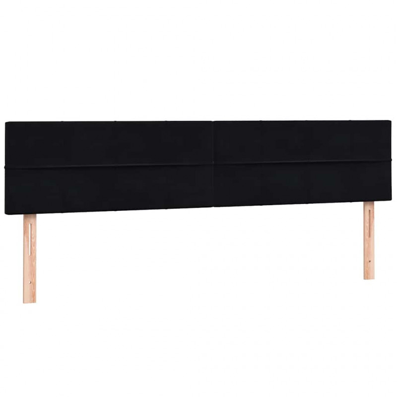 Łóżko kontynentalne z materacem i LED Czarny 200x220 cm Aksamit