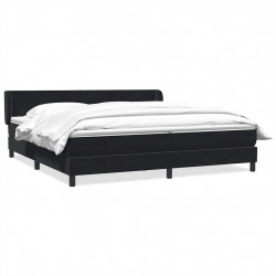 Łóżko typu Box Spring z materacami Czarny 200x220 cm Aksamit
