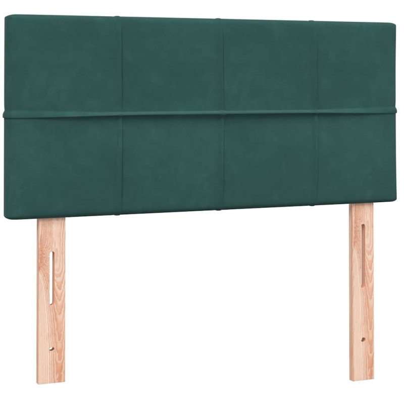 Łóżko kontynentalne z materacem ciemnozielony aksamit 80x210 cm