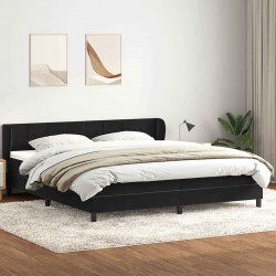 Łóżko typu Box Spring z materacami Czarny 200x220 cm Aksamit