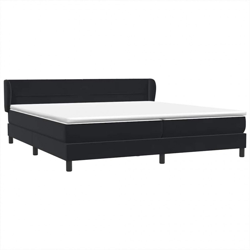 Łóżko typu Box Spring z materacami Czarny 200x220 cm Aksamit