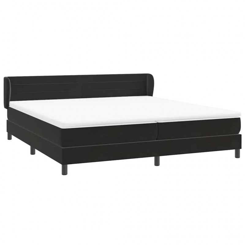 Łóżko typu Box Spring z materacami Czarny 200x220 cm Aksamit