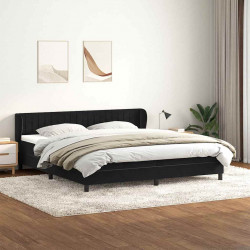 Łóżko typu Box Spring z materacami Czarny 200x220 cm Aksamit
