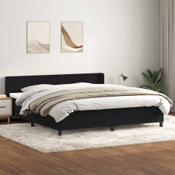 Łóżko typu Box Spring z materacem Czarny 200x220 cm Aksamit
