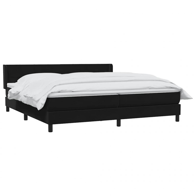 Łóżko typu Box Spring z materacem Czarny 200x220 cm Aksamit