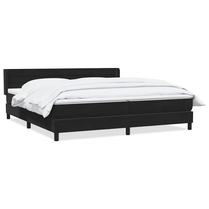 Łóżko typu Box Spring z materacem Czarny 200x220 cm Aksamit