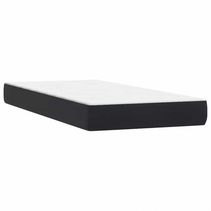 Łóżko kontynentalne z materacem, czarne, 100x220 cm, aksamit