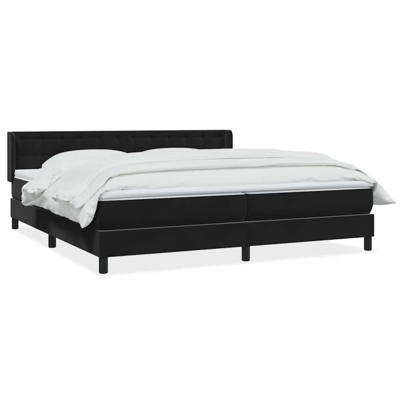 Łóżko typu Box Spring z materacem Czarny 200x220 cm Aksamit