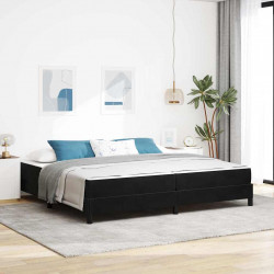 Łóżko sprężynowe z materacem Czarny 200 x 220 cm tkanina