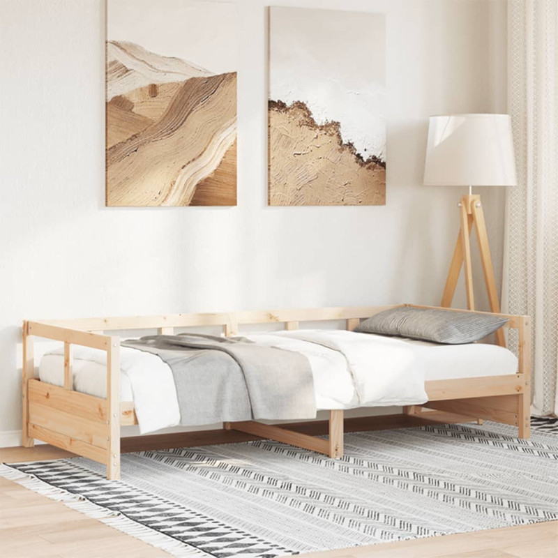 Łóżko dzienne, kolor naturalny, 90x200 cm, lite drewno sosnowe