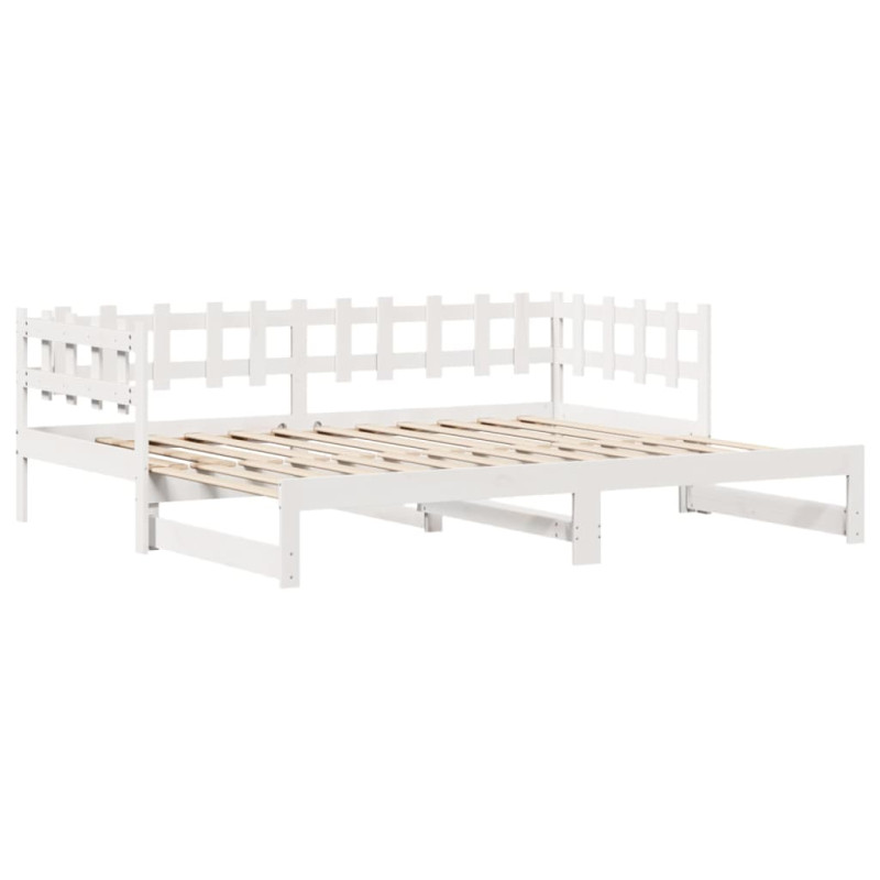 Sofa rozsuwana z szufladami, bez materaca, białe, 90x190 cm