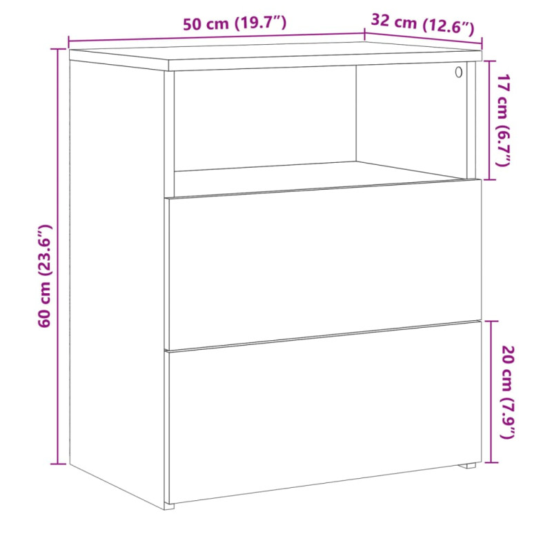 Szafka nocna, stare drewno 50x32x60 cm, materiał drewnopochodny