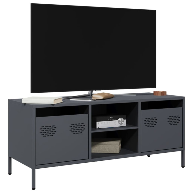 Szafka RTV, antracyt, 101,5x39x43,5 cm, stal walcowana na zimno