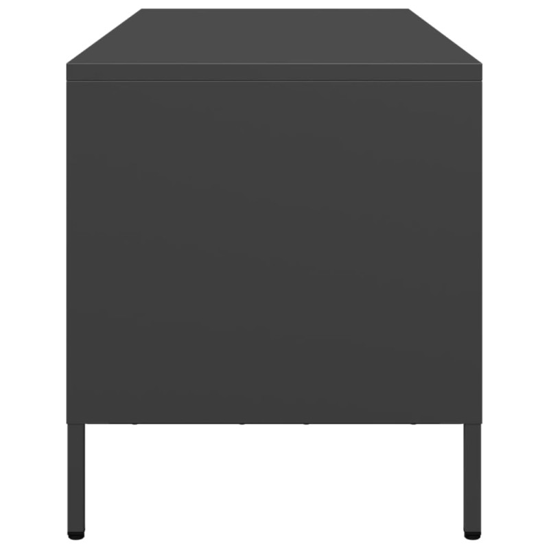Szafka RTV, czarna, 101,5x39x43,5 cm, stal walcowana na zimno