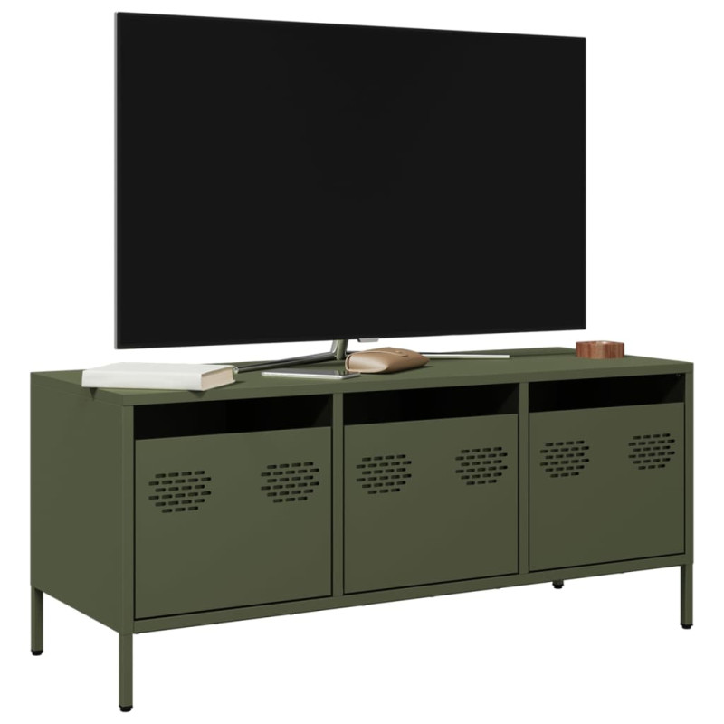 Szafka RTV, oliwkowa, 101,5x39x43,5 cm, stal walcowana na zimno