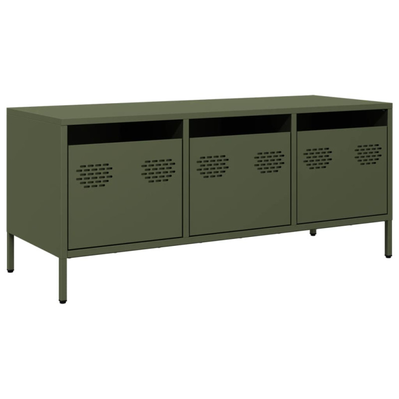 Szafka RTV, oliwkowa, 101,5x39x43,5 cm, stal walcowana na zimno