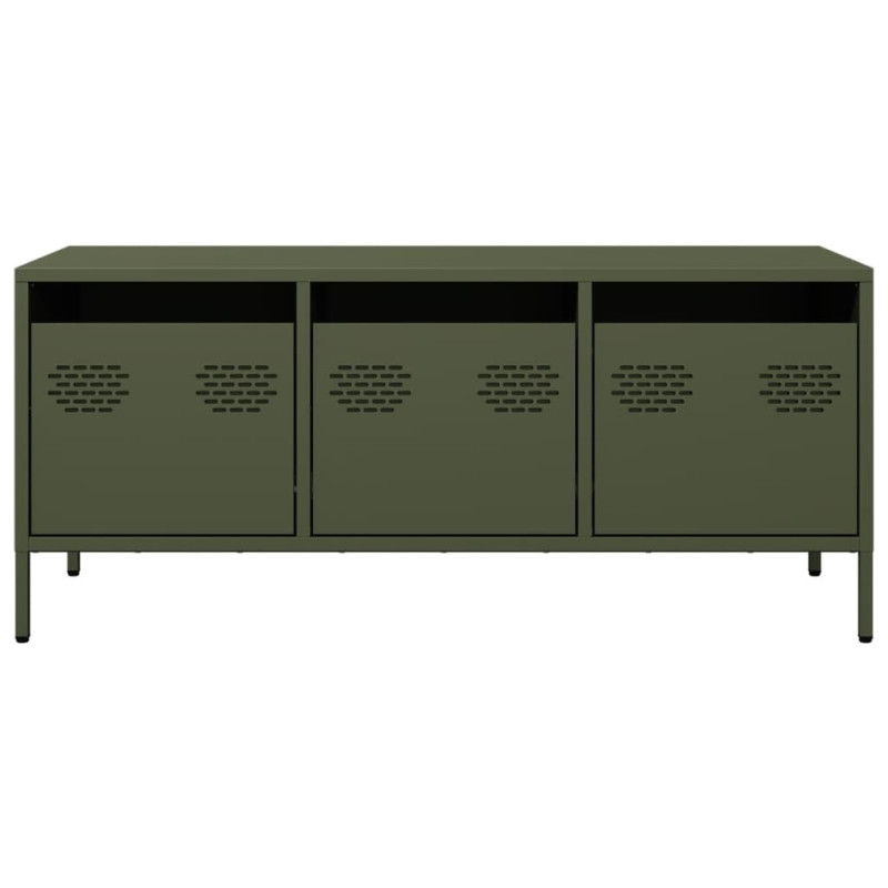 Szafka RTV, oliwkowa, 101,5x39x43,5 cm, stal walcowana na zimno