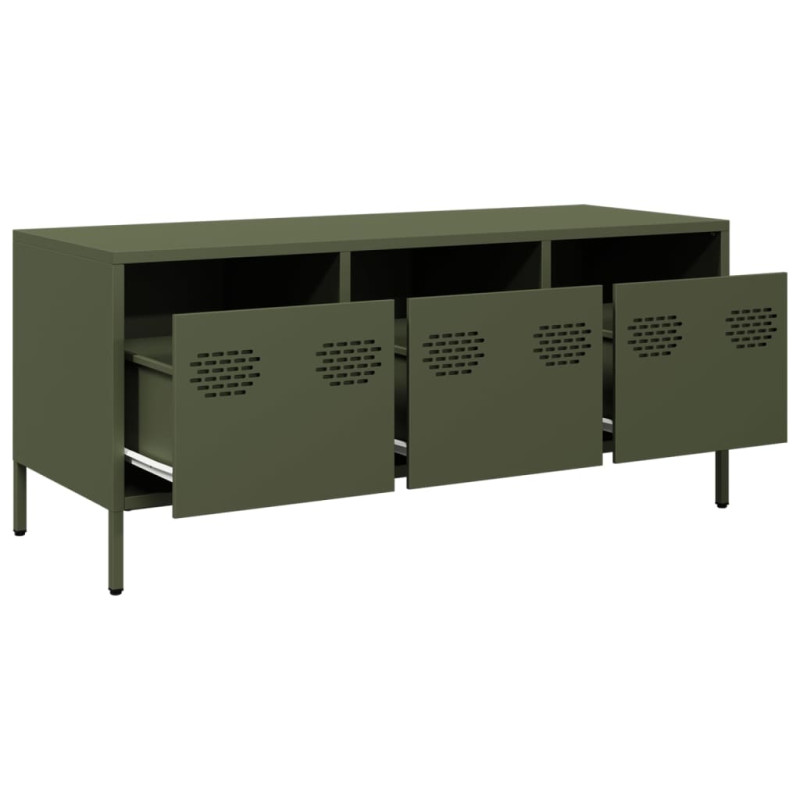 Szafka RTV, oliwkowa, 101,5x39x43,5 cm, stal walcowana na zimno