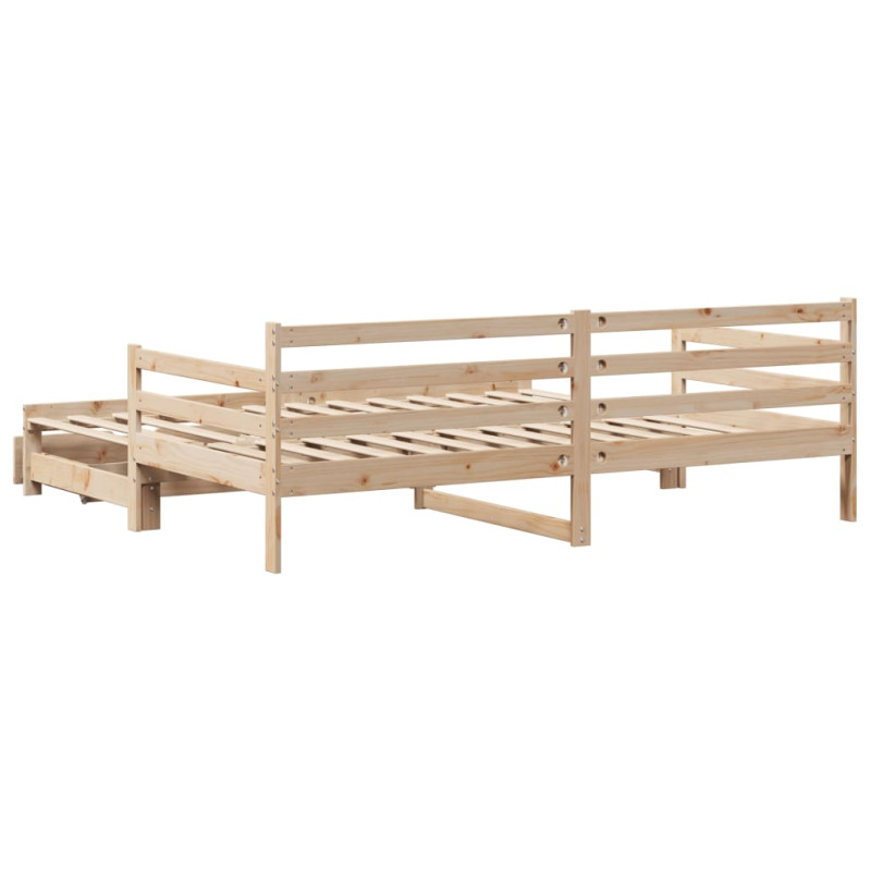 Sofa rozsuwana z szufladami, bez materaca, 90x200 cm