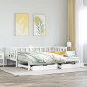 Sofa rozsuwana z szufladami, bez materaca, białe, 80x200 cm