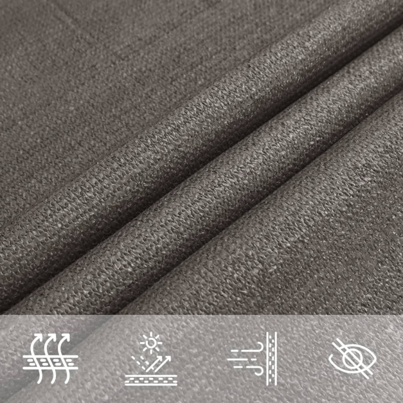 Żagiel przeciwsłoneczny, 160 g/m², antracyt, 4,5x4,5x4,5m, HDPE