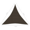 Żagiel przeciwsłoneczny, 160 g/m², brązowy, 3,6x3,6x3,6m, HDPE