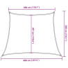 Żagiel przeciwsłoneczny, 160 g/m², kremowy, 3/4x3 m, HDPE