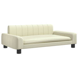 Sofa dla dzieci, kremowa, 90x53x30 cm, sztuczna skóra