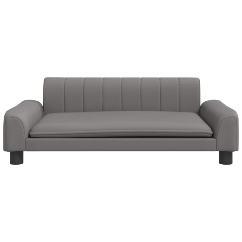 Sofa dla dzieci, szara, 90x53x30 cm, sztuczna skóra