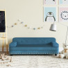 Sofa dla dzieci, niebieska, 90x53x30 cm, aksamit