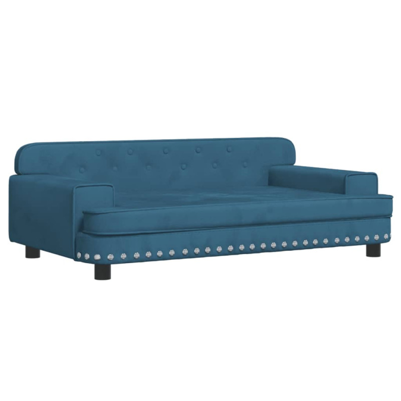 Sofa dla dzieci, niebieska, 90x53x30 cm, aksamit