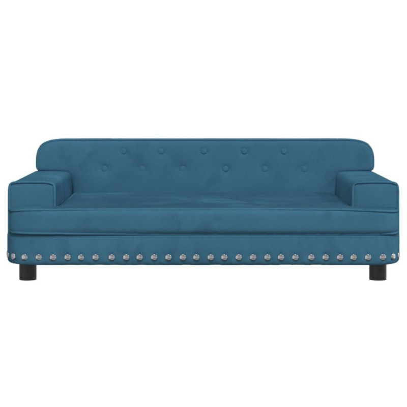 Sofa dla dzieci, niebieska, 90x53x30 cm, aksamit