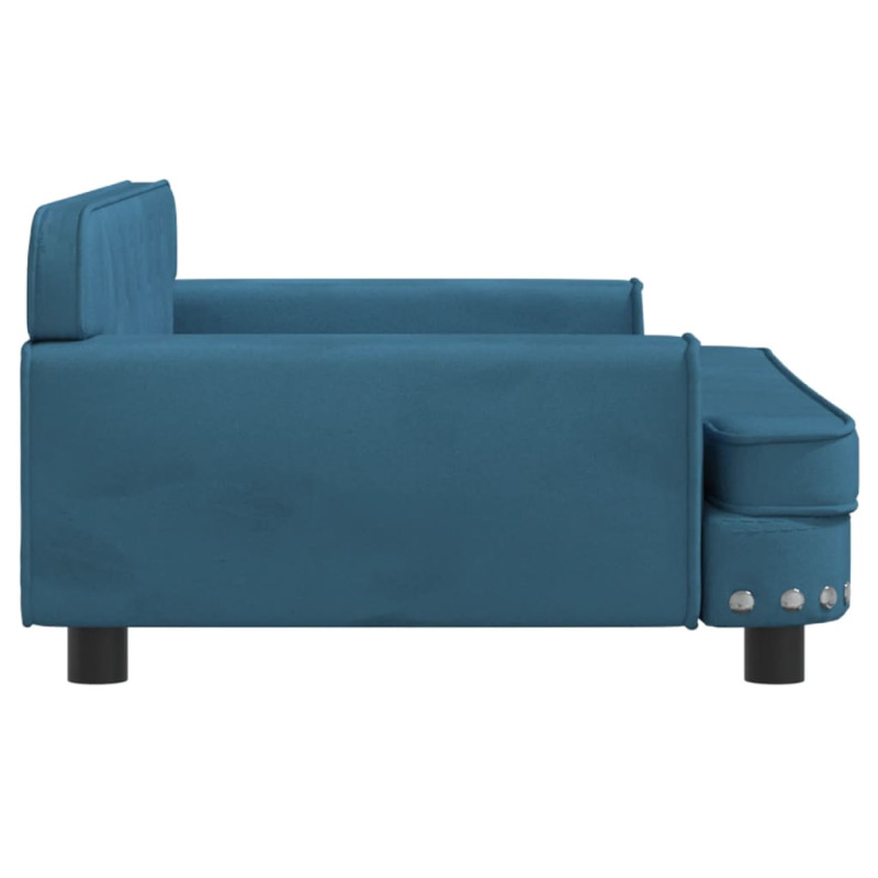 Sofa dla dzieci, niebieska, 90x53x30 cm, aksamit