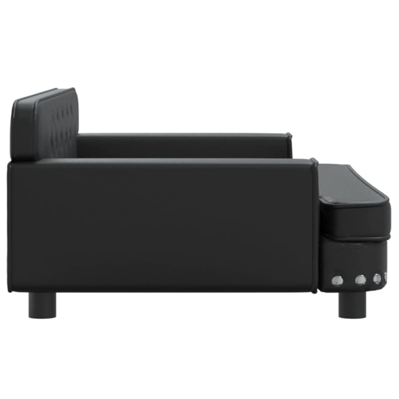 Sofa dla dzieci, czarna, 90x53x30 cm, sztuczna skóra