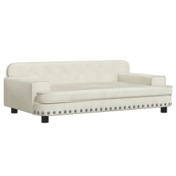 Sofa dla dzieci, kremowa, 90x53x30 cm, aksamit