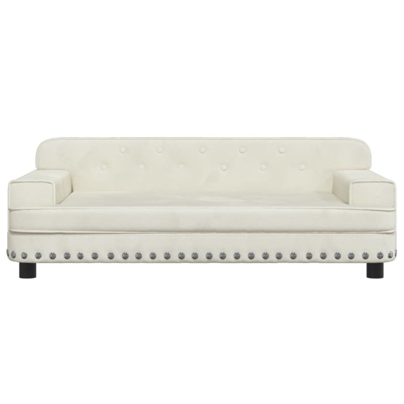 Sofa dla dzieci, kremowa, 90x53x30 cm, aksamit