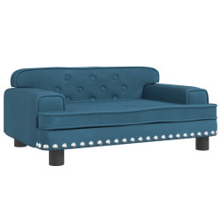 Sofa dla dzieci, niebieska, 70x45x30 cm, aksamit