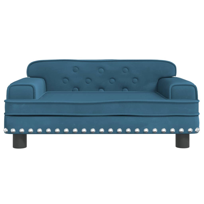 Sofa dla dzieci, niebieska, 70x45x30 cm, aksamit