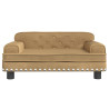 Sofa dla dzieci, brązowa, 70x45x30 cm, aksamit