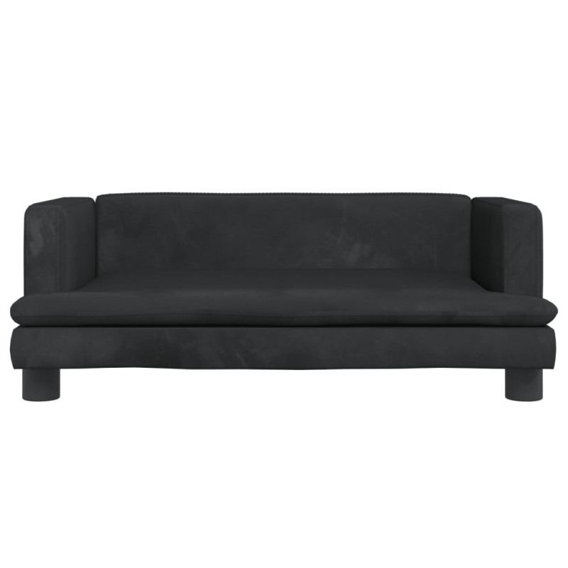 Sofa dla dzieci, czarna, 80x45x30 cm, aksamit